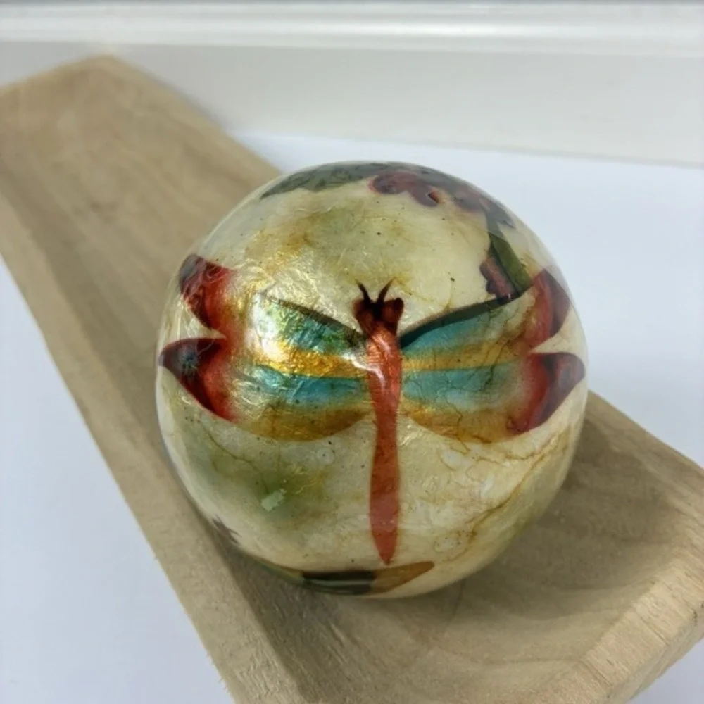 PIER 1 Pearl Ball Sphere Orb Fireflies Flower Ivory Home Decor 4